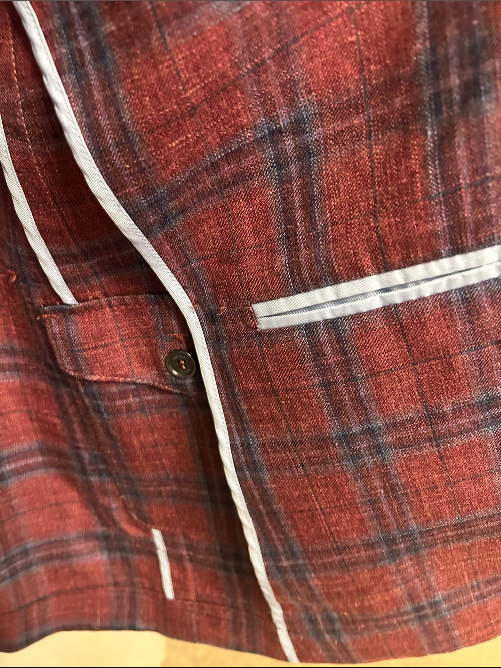 Peter Millar Red Plaid Sport Coat Blazer - Picture 4 of 8